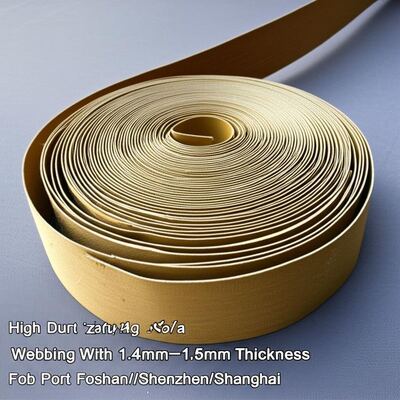 Hochbelastbares Sofagurtband mit 1,4 mm - 1,5 mm Dicke und Polypropylen + Gummi Material für Feuchtigkeits-, UV- und Chemikalienbeständigkeit