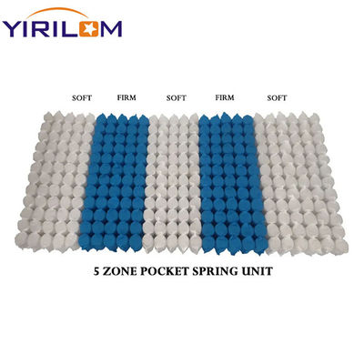 Individuell angepasste 3/5/7/9 Zone Pocket Spring Einheit mit 1,0 mm-2,3 mm Draht Durchmesser für langlebige Matratzenunterstützung