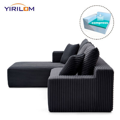 Guter Preis Super-Tiefe L-Form Modular Couch mit Wandelsessel und Corduroy Stoff in Vakuum komprimierte Rolle Online