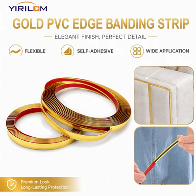 Guter Preis Gold-PVC-Kantenbandband mit mattem Metallveredelung 13 mm Breite 2,8 mm Höhe für Möbelkantenverkleidung online