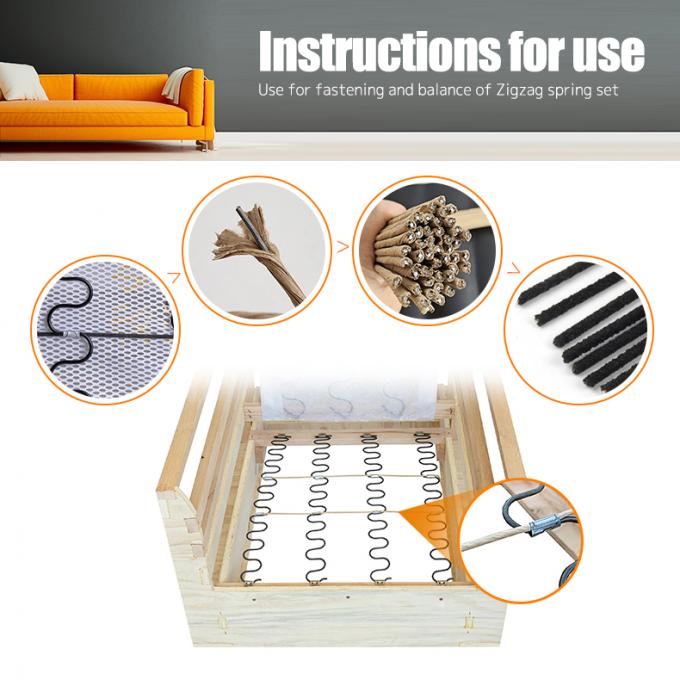 OEM-Möbelzubehör 2,0 mm Federdraht Papierbefestigungsdraht für Sofa Zig Zag Feder 5